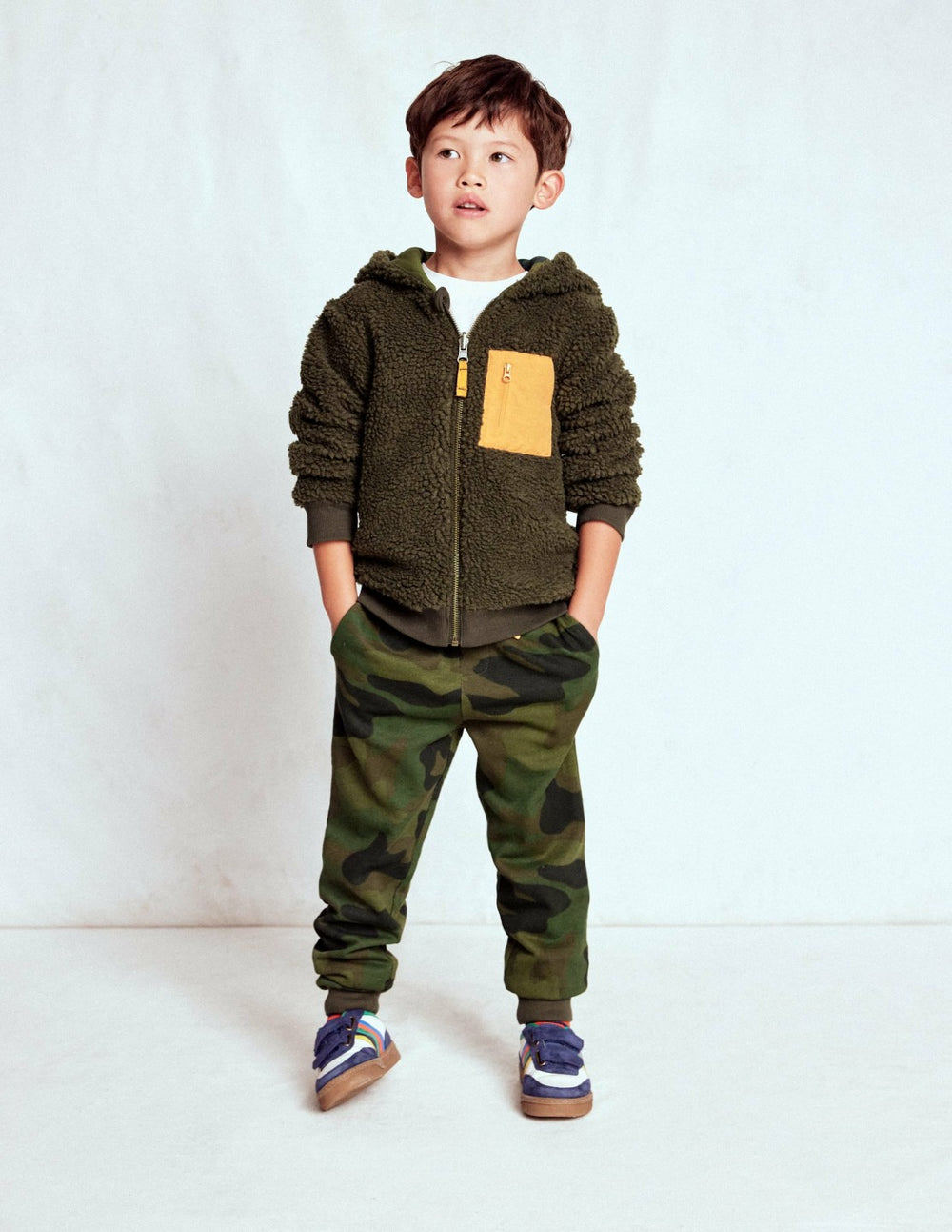 Reversible Borg Hoody-Camo / Boden Discount