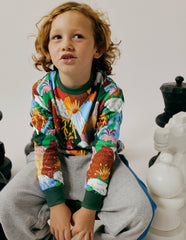 Everyday Printed Sweatshirt-Multi Volcanoes / Boden