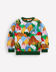 Everyday Printed Sweatshirt-Multi Volcanoes / Boden