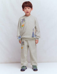 Badge Sweatshirt-Grey Marl Space / Boden Sale