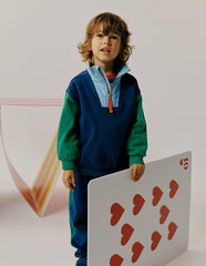 Half-Zip Sweatshirt-Medieval blue Colourblock / Boden Online