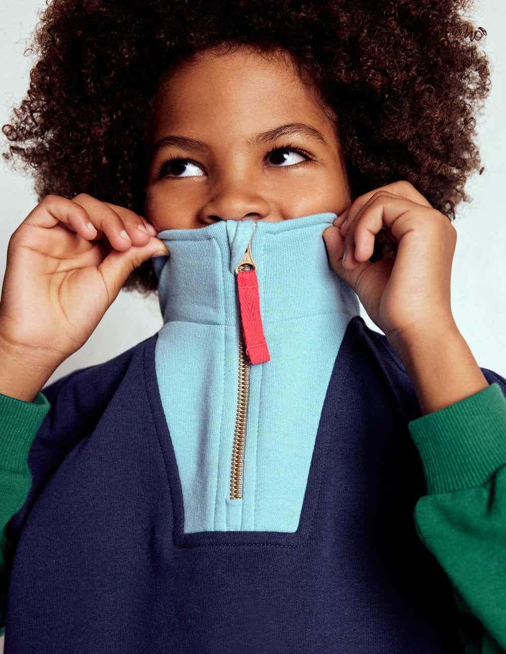 Half-Zip Sweatshirt-Medieval blue Colourblock / Boden Online