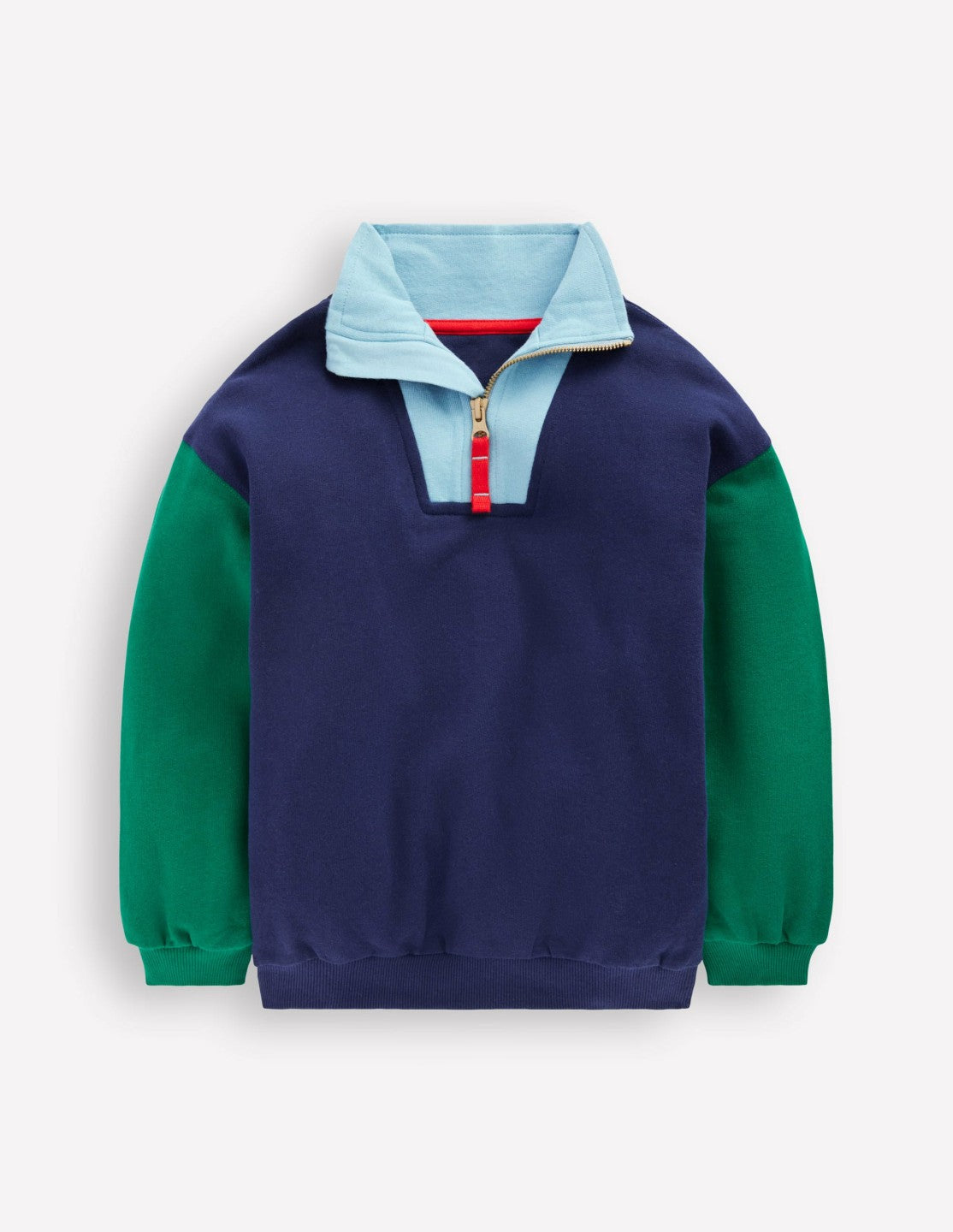 Half-Zip Sweatshirt-Medieval blue Colourblock / Boden Online