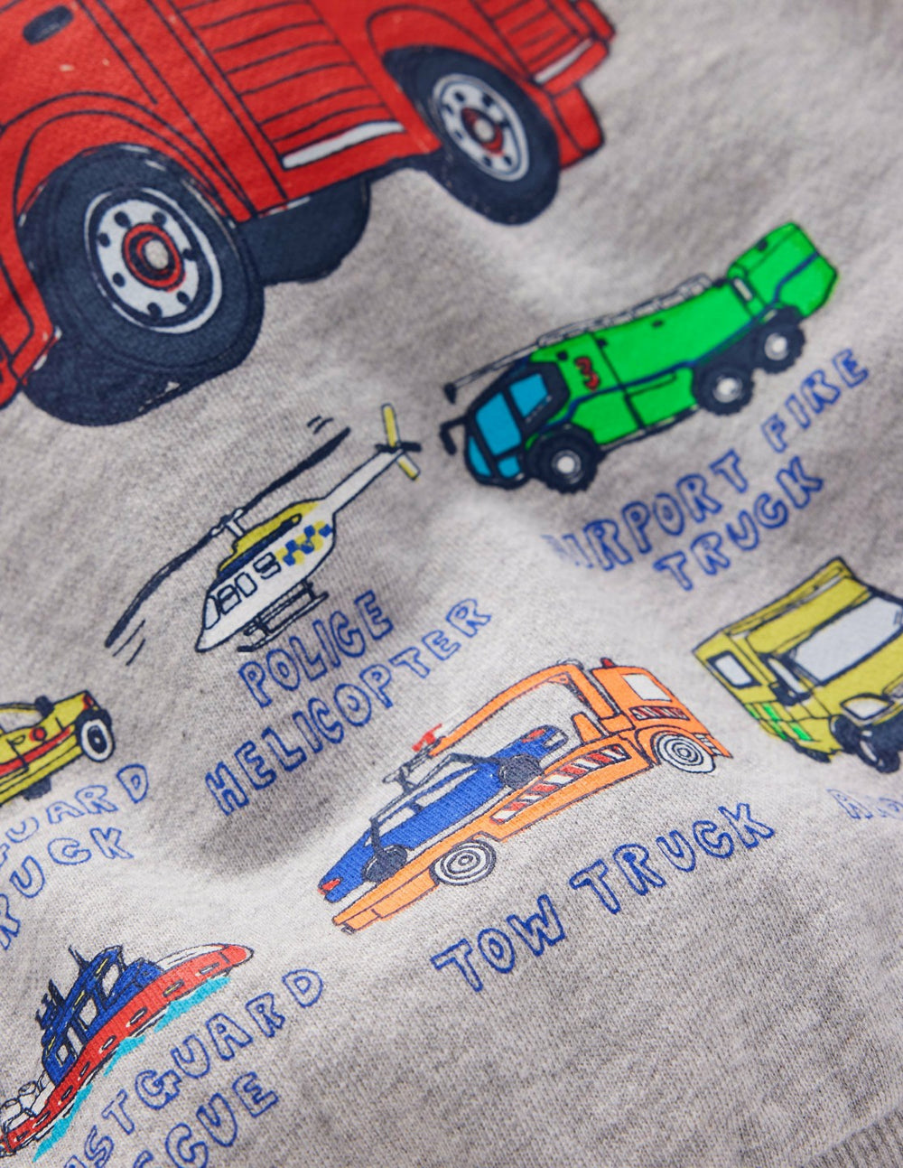 Front and Back Hoodie-Grey Marl Firetrucks / Boden Discount