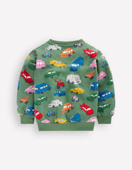 Everyday Printed Sweatshirt-Willow Green Traffic Jam / Boden On sale