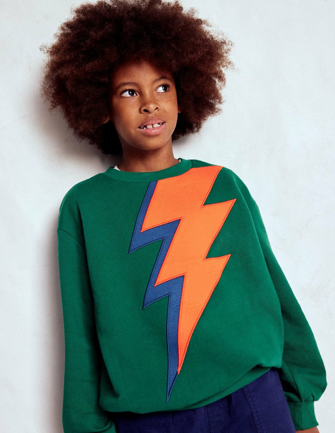 Fun Sweatshirt-Artichoke Green Lightning / Boden