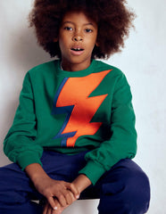 Fun Sweatshirt-Artichoke Green Lightning / Boden