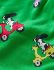 Printed Sweatshirt-Sapling Green Puppy Scooter / Boden Sale