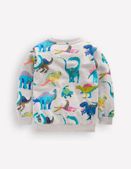 Everyday Printed Sweatshirt-Grey Dinos / Boden Online