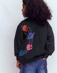 Embroidered Sweatshirt-Shadow Grey Space / Boden Discount