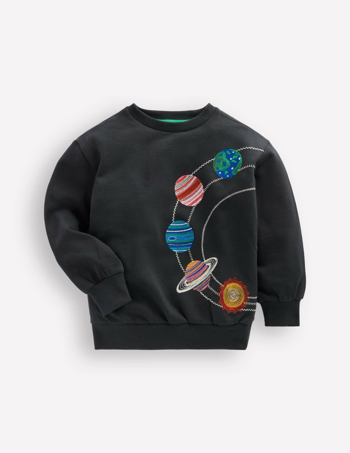 Embroidered Sweatshirt-Shadow Grey Space / Boden Discount