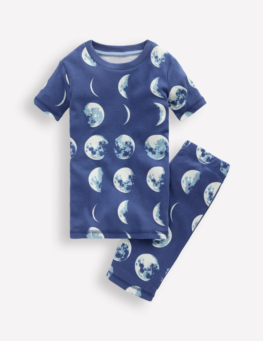 Snug Short John Glow Pyjamas-Navy Moon Phases / Boden us