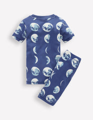 Snug Short John Glow Pyjamas-Navy Moon Phases / Boden us