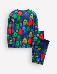 Snug Glow-in-the-dark Pajamas-Navy Monster / Boden Sale
