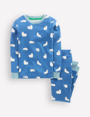 Snug Long John Pajamas-Bluejay Sheep / Boden Online