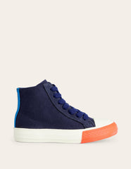 Contrast Canvas High Tops-Navy Blue / Boden On sale