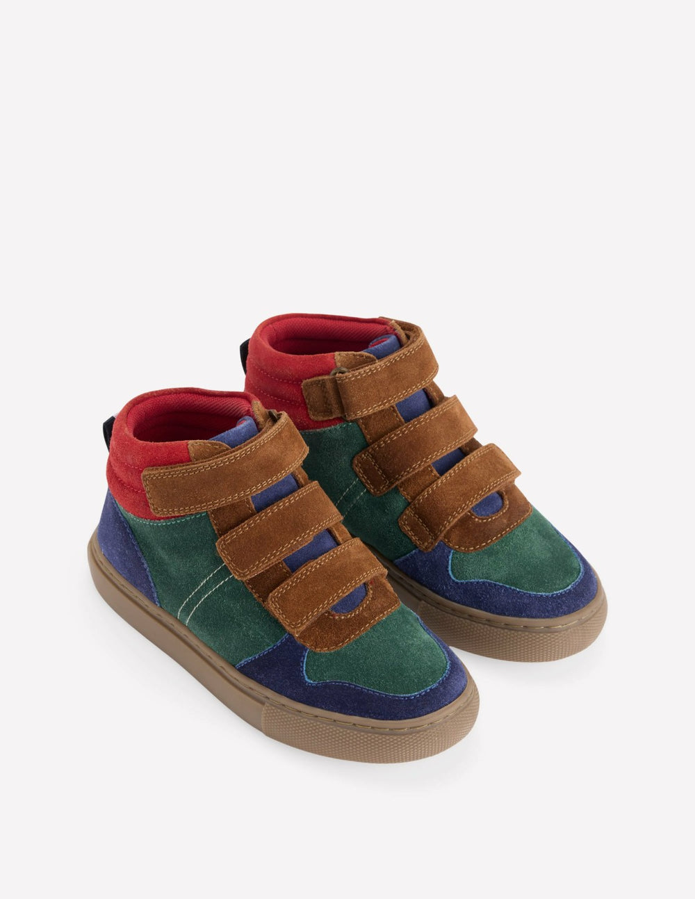 Suede High Tops-Pine Green Colour Block / Boden