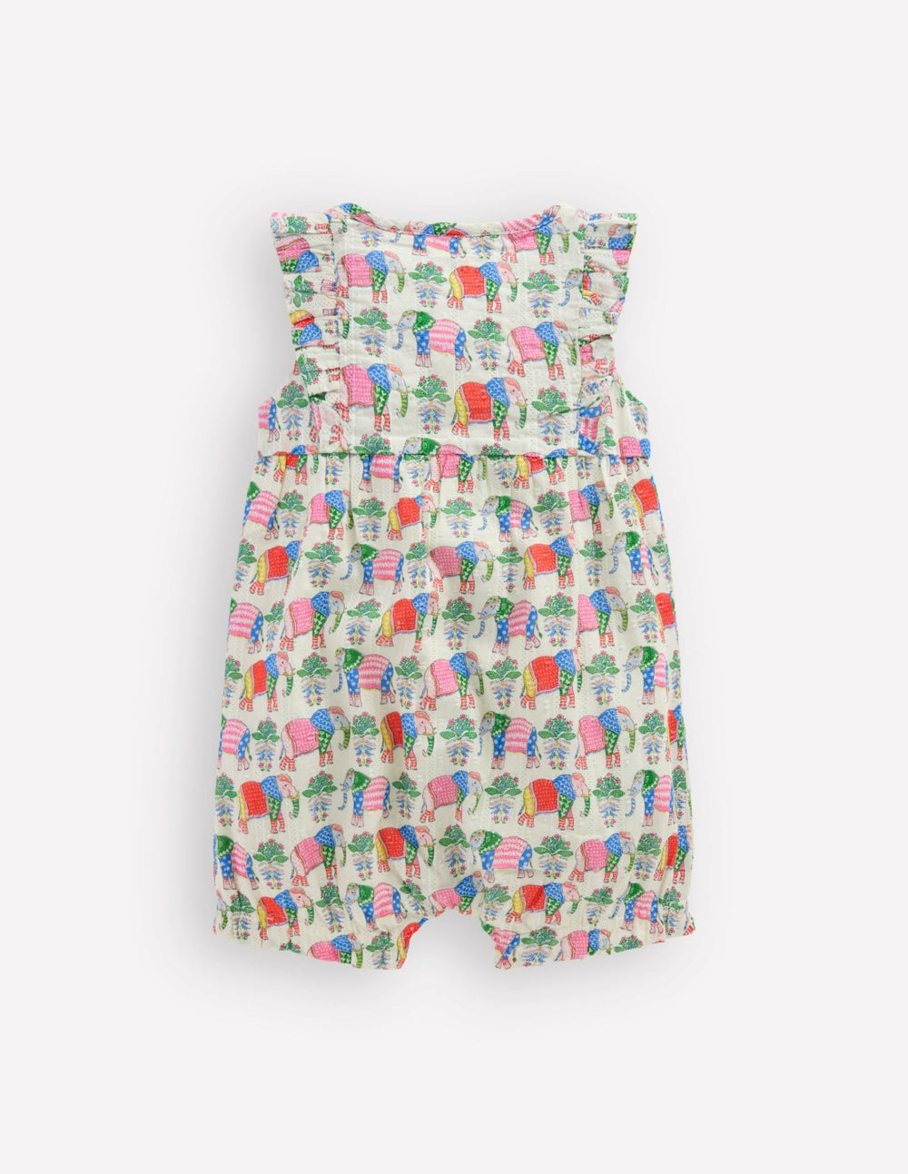 Short Frill Bubble Romper-Multi Elephant Woodblock / Boden On sale
