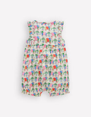 Short Frill Bubble Romper-Multi Elephant Woodblock / Boden On sale