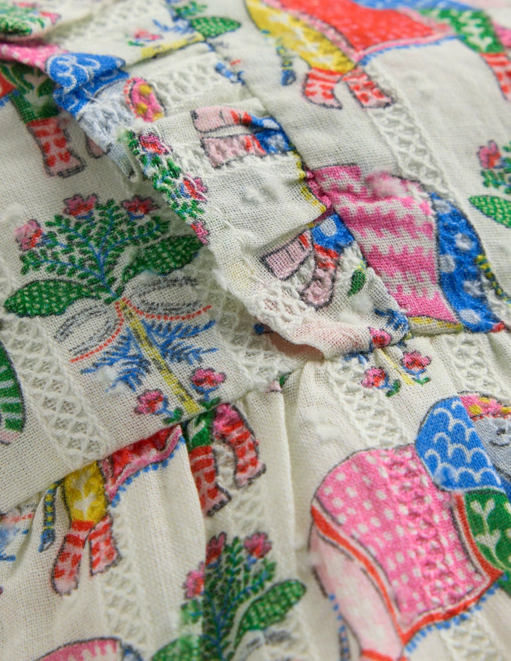Short Frill Bubble Romper-Multi Elephant Woodblock / Boden On sale
