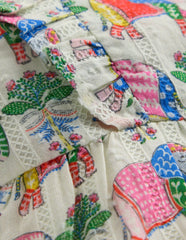 Short Frill Bubble Romper-Multi Elephant Woodblock / Boden On sale