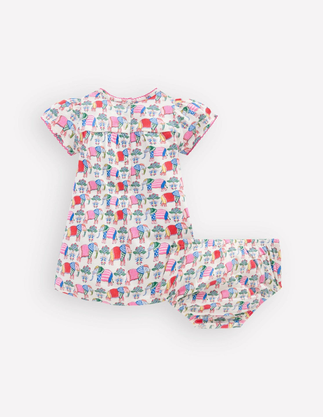Gathered Jersey Dress-Multi Small Elephant / Boden Sale