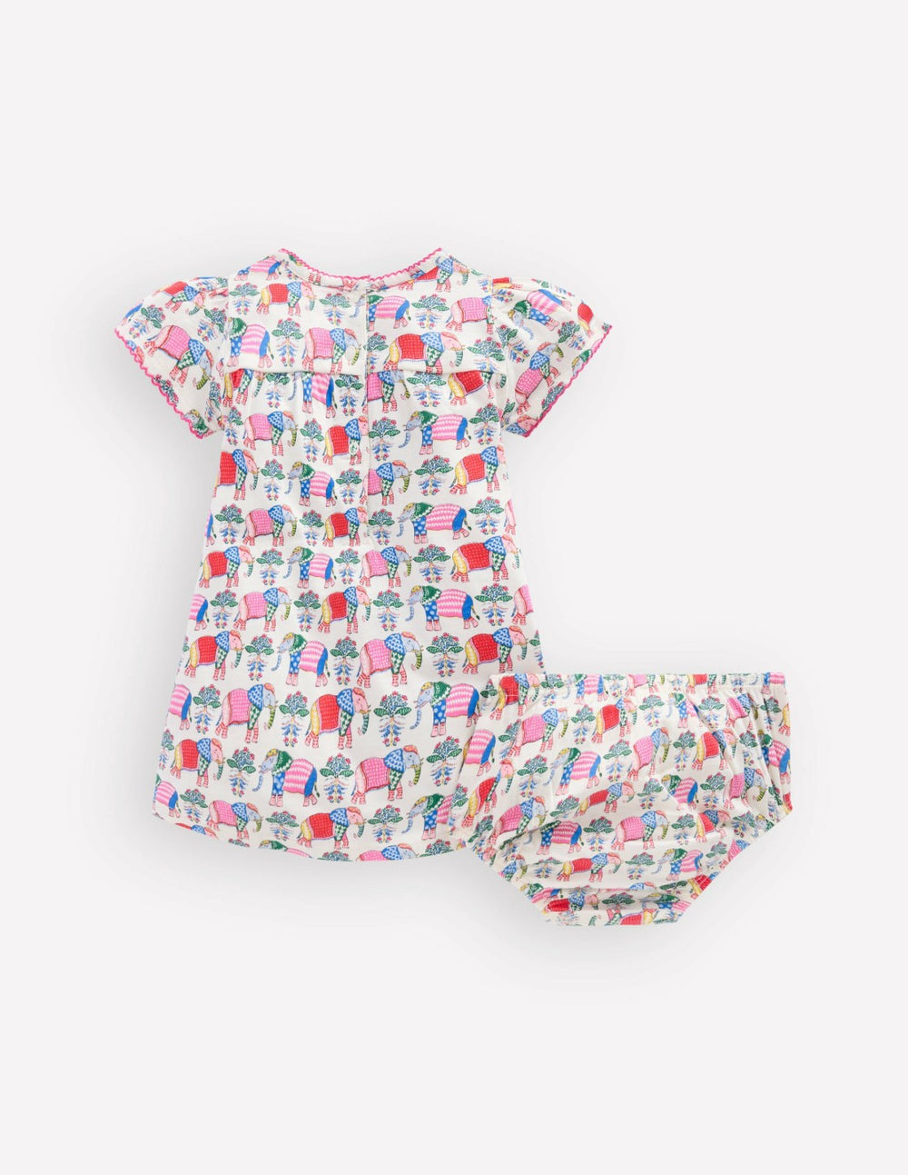 Gathered Jersey Dress-Multi Small Elephant / Boden Sale