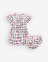 Gathered Jersey Dress-Multi Small Elephant / Boden Sale