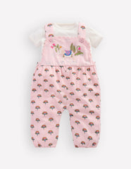 Embroidered Romper Set-Pink Elephant / Boden Online