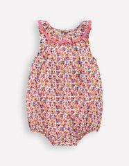 Frill Neck Bubble Romper-Pink Ditsy Floral / Boden us