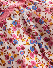 Frill Neck Bubble Romper-Pink Ditsy Floral / Boden us