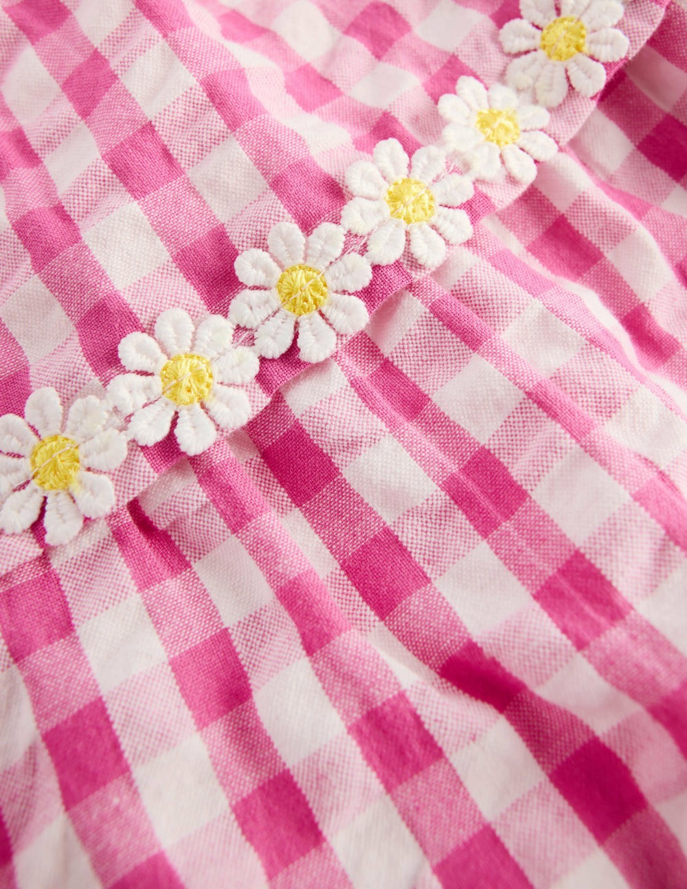 Tiered Woven Dress-Pink Gingham Daisies / Boden On sale