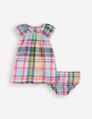 Floaty Shirred Dress-Madras Check / Boden us