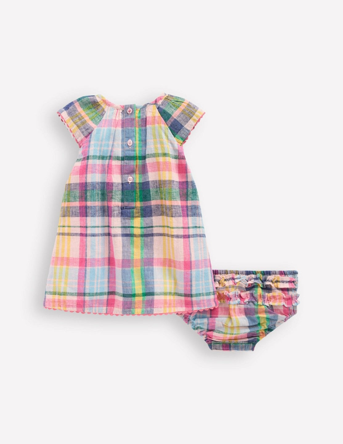 Floaty Shirred Dress-Madras Check / Boden us