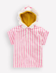 Novelty Towelling Throw-on-Pink Flower / Boden Outlet