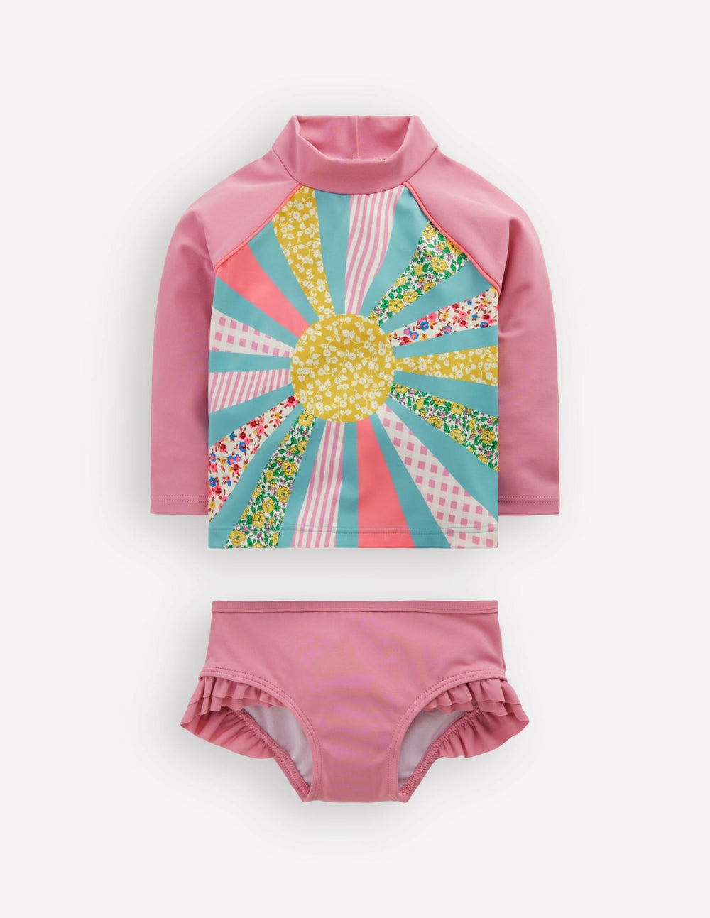 Logo Rash Vest Set-Pink Patchwork Sun / Boden Online