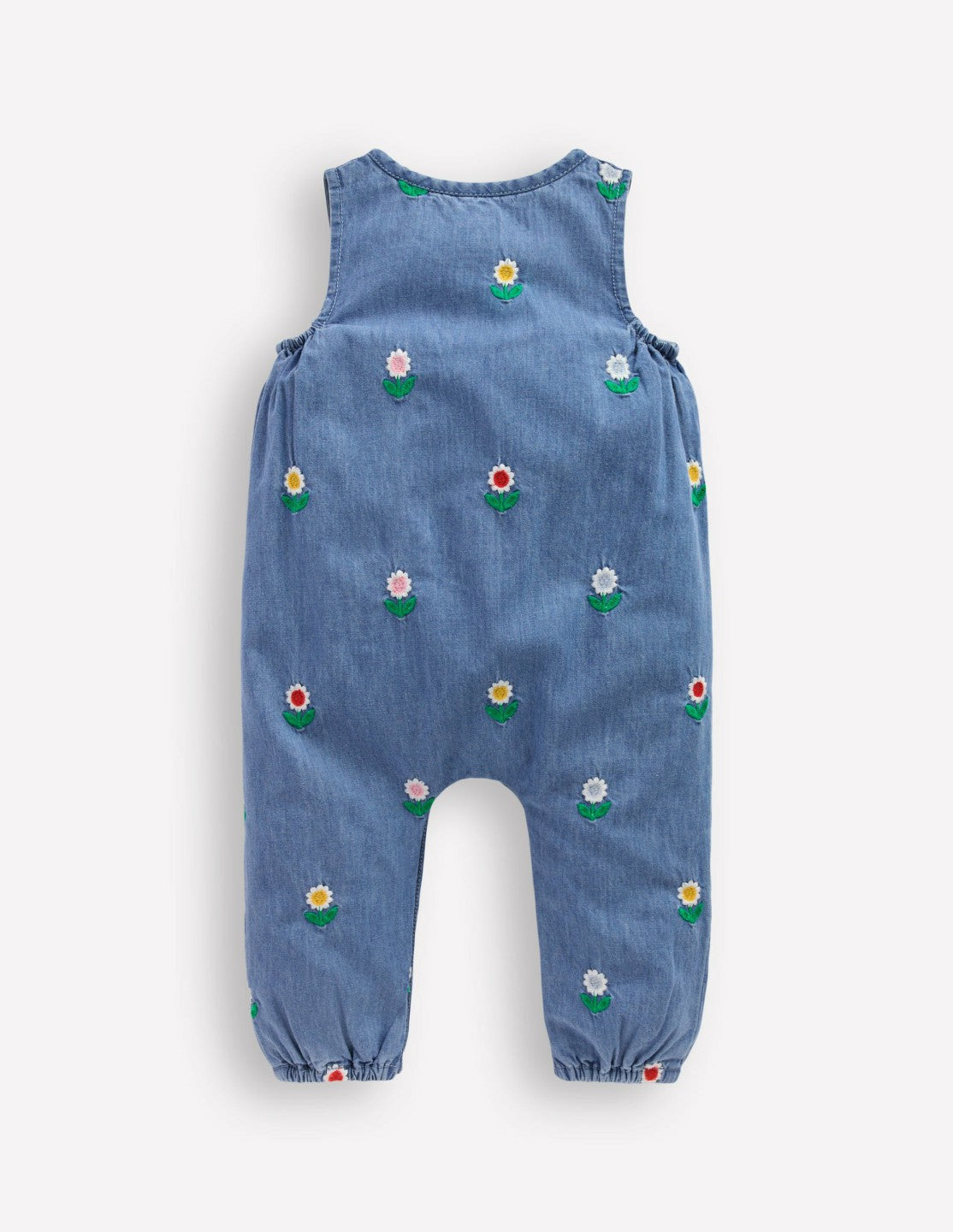 Embroidered Chambray Romper-Floral Embroidered Chambray / Boden us