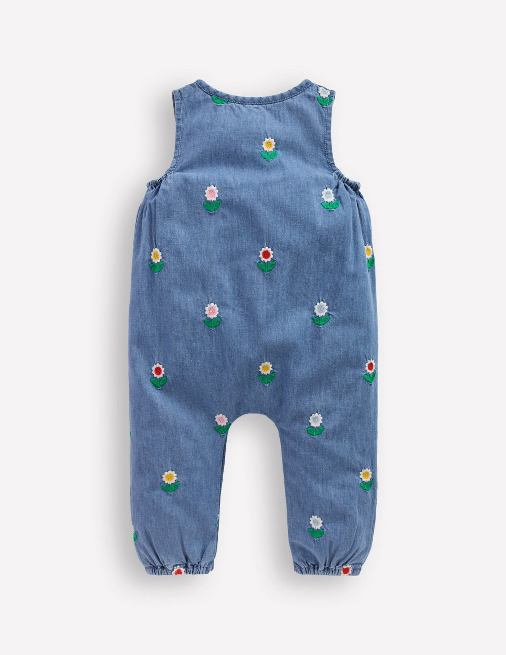 Embroidered Chambray Romper-Floral Embroidered Chambray / Boden us