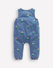 Embroidered Chambray Romper-Floral Embroidered Chambray / Boden us