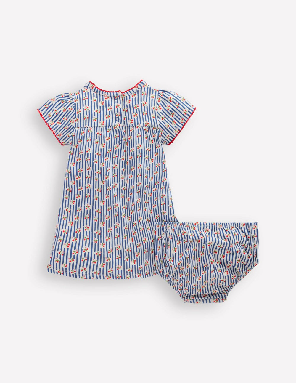 Gathered Jersey Dress-Bluejay Cherry Stripe / Boden