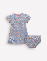 Gathered Jersey Dress-Bluejay Cherry Stripe / Boden