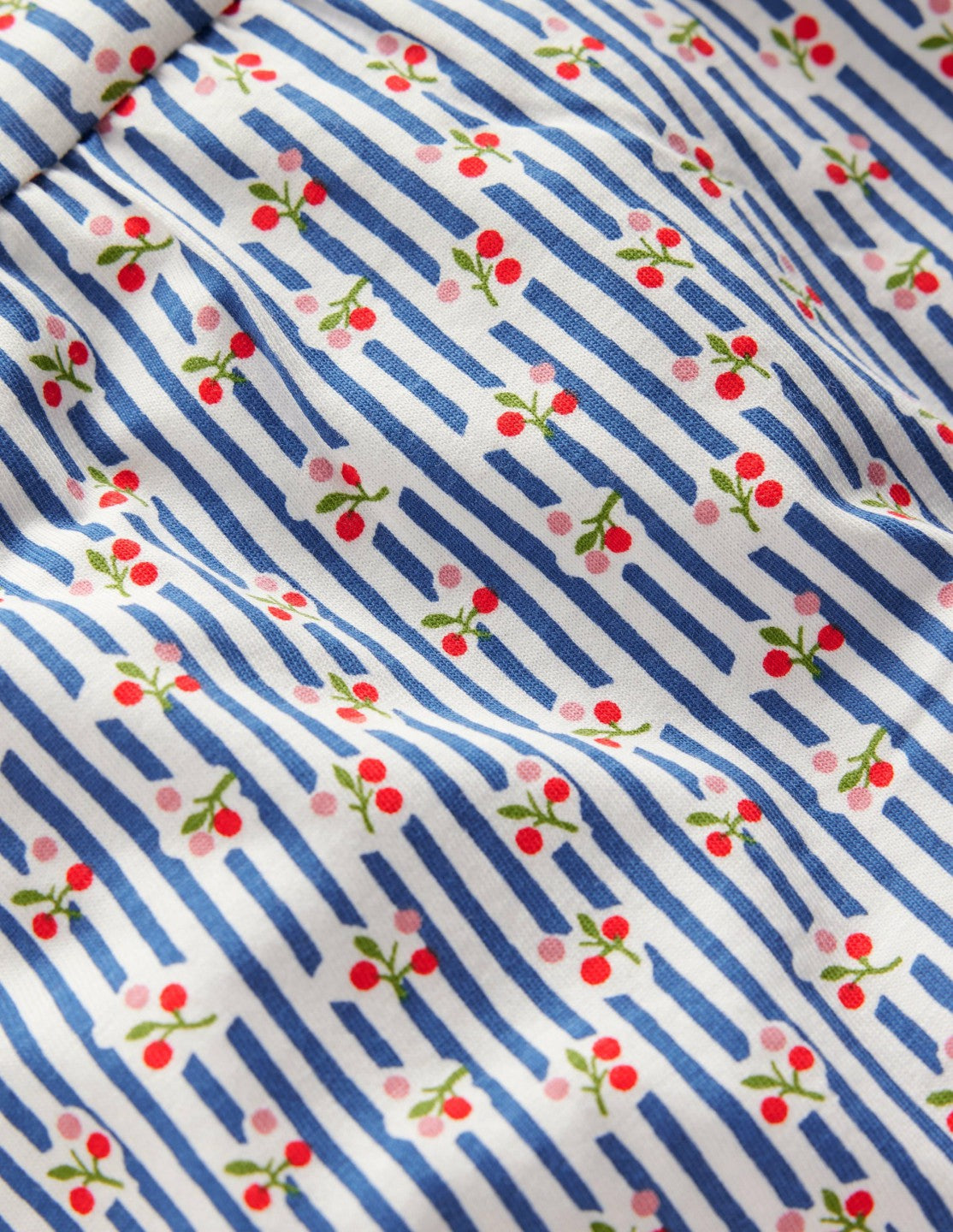Gathered Jersey Dress-Bluejay Cherry Stripe / Boden