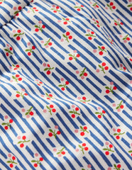 Gathered Jersey Dress-Bluejay Cherry Stripe / Boden