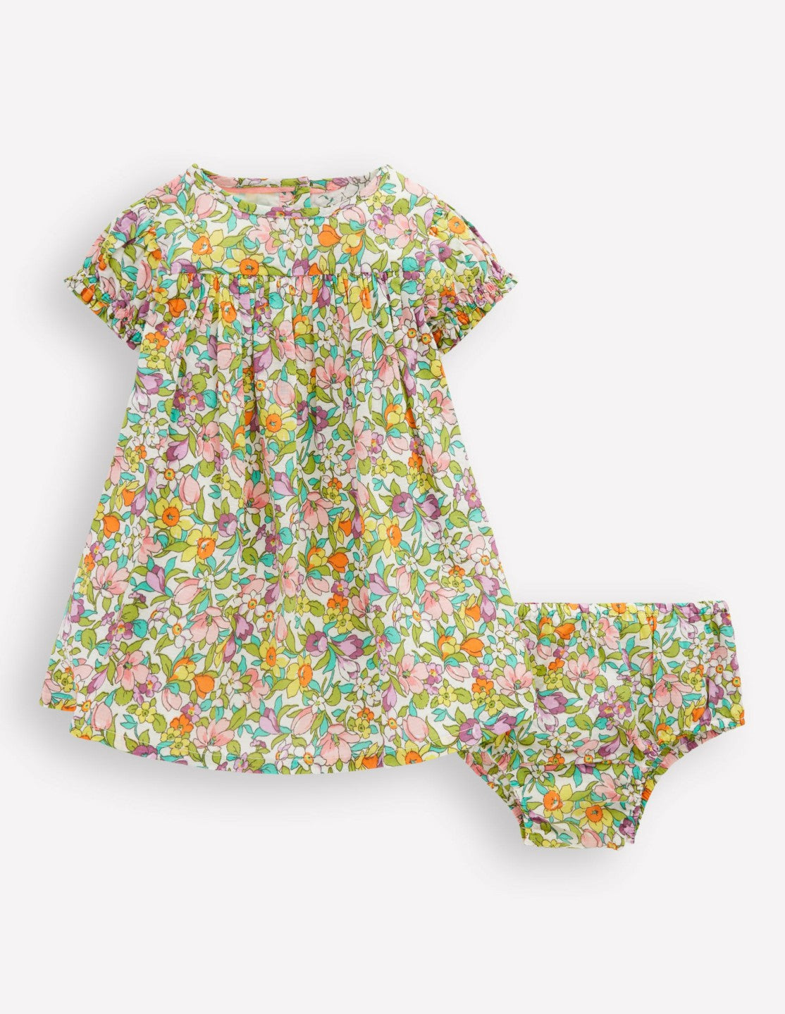 Gathered Woven Dress-Multi Florabunda / Boden Online