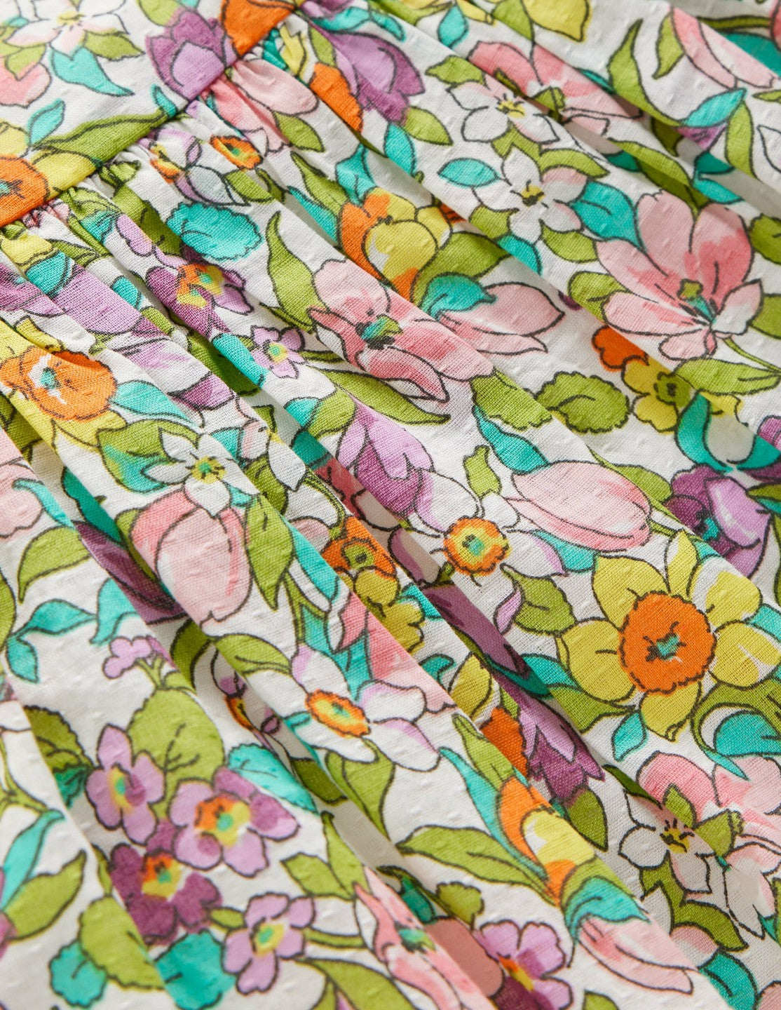 Gathered Woven Dress-Multi Florabunda / Boden Online