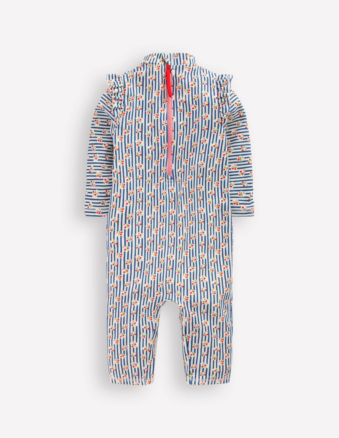 Girls Sun Safe Surfsuit-Stripe Cherries / Boden Outlet