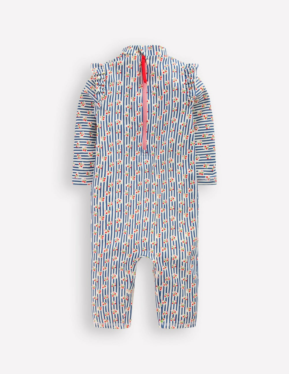 Girls Sun Safe Surfsuit-Stripe Cherries / Boden Outlet