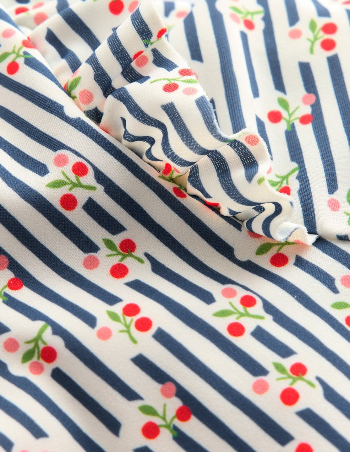 Girls Sun Safe Surfsuit-Stripe Cherries / Boden Outlet
