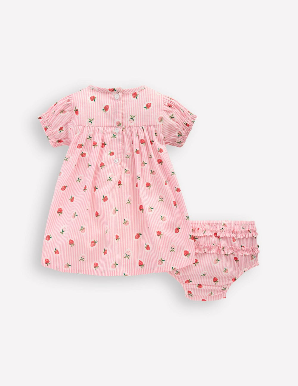 Gathered Woven Dress-Pink Strawberry Stripe / Boden Discount