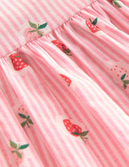 Gathered Woven Dress-Pink Strawberry Stripe / Boden Discount